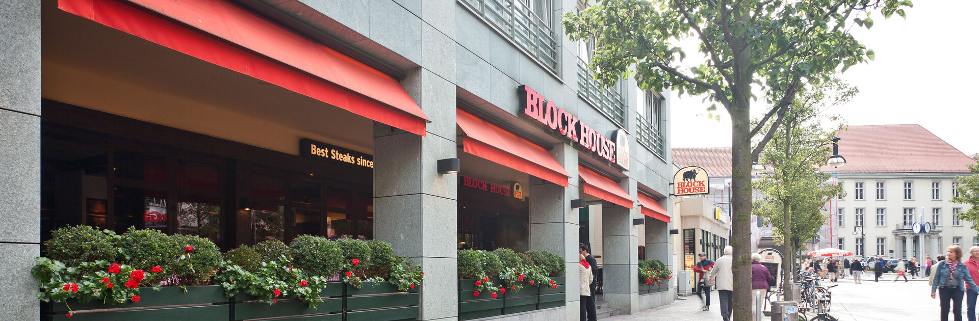 Rostock Außenansicht des BLOCK HOUSE Restaurants in Rostock
